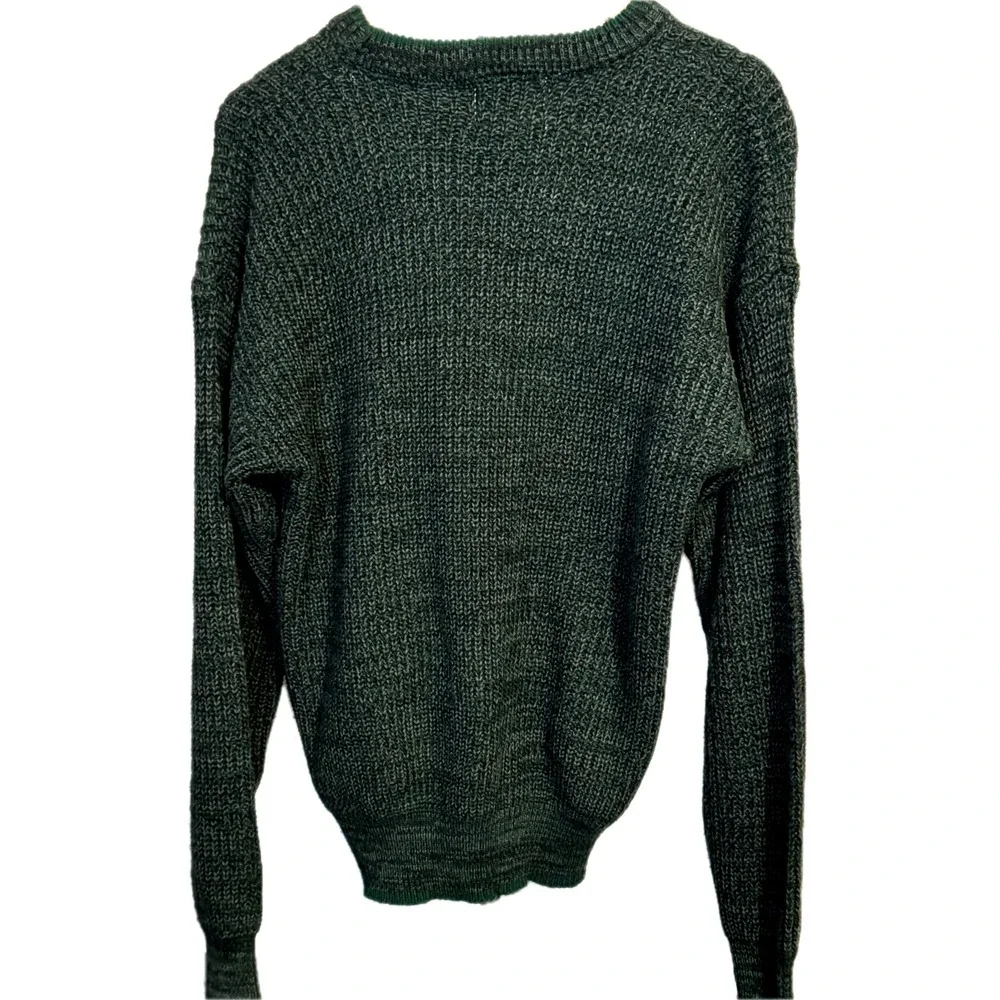 Saugatuck Sweater Size L Dark Green Acrylic Crewneck Vintage